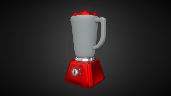 Kitchen Blender (Red) 3D Model