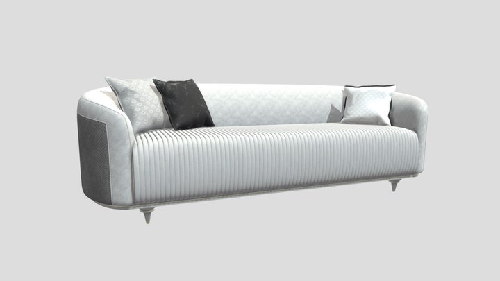 Arya Gold Sofa 3D Model