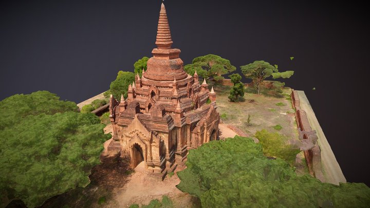 Bagan temple aerial scan