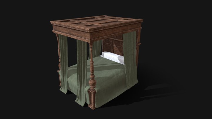 Medieval Bed 3D Model
