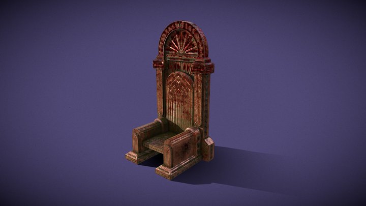 Trone Lowpoly 3D Model