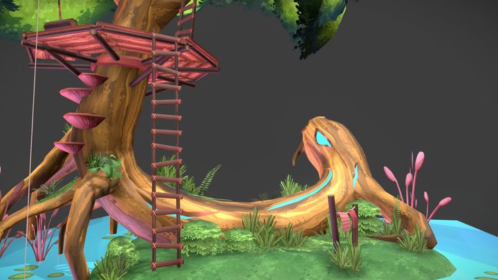 Tree House Fish 3D Model