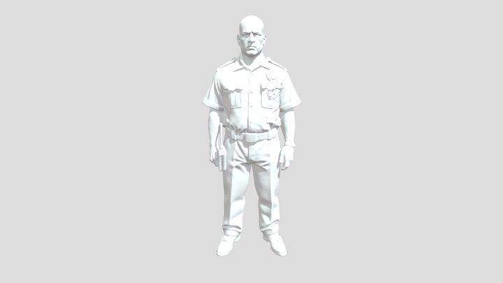 A black Prison warden 3D Model