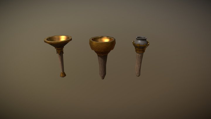Torchs Pack 2 3D Model
