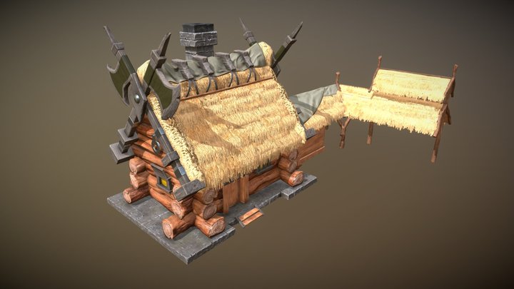 Stylized Carpenter Village House Grade II 3D Model