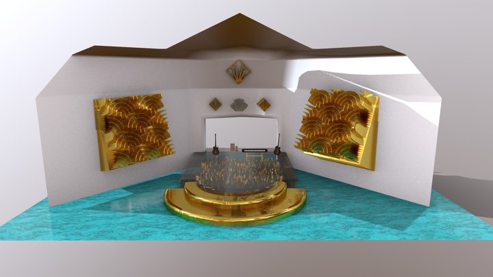 Art Deco Concert Textured 3D Model