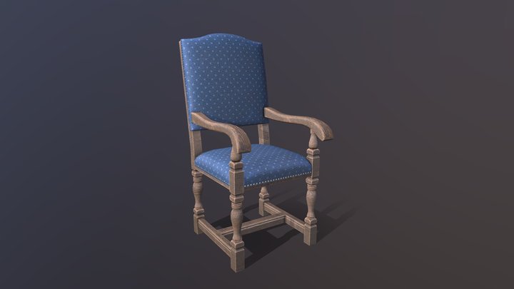 Medieval Chair Game Asset 3D Model