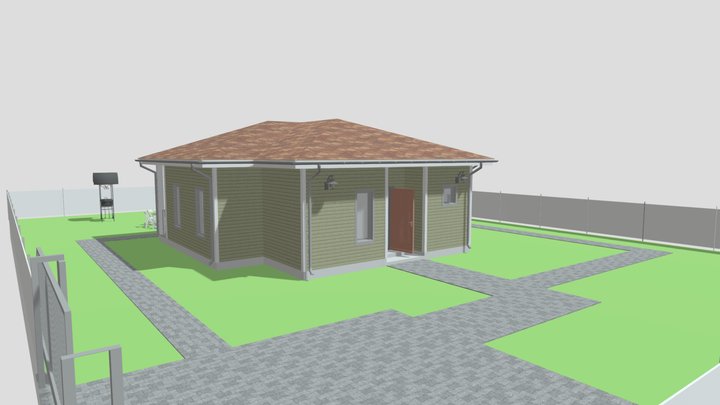 3D Проект одноэтажного дома teplodomspb.ru 3D Model