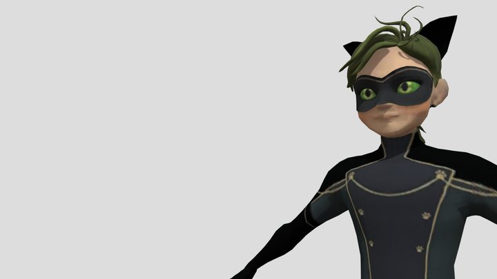 3D model MIRACULOUS LADYBUG - BUG NOIR animated rigged low-poly VR