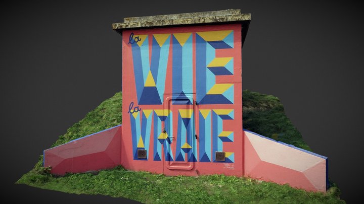 Wall painting on an electric cabin 3D Model