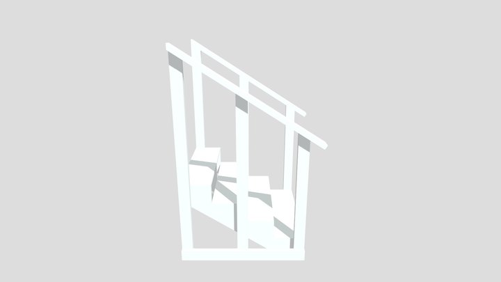 Steps With Railing 3D Model