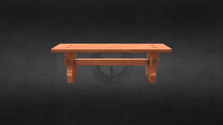 Medieval bench 3D Model