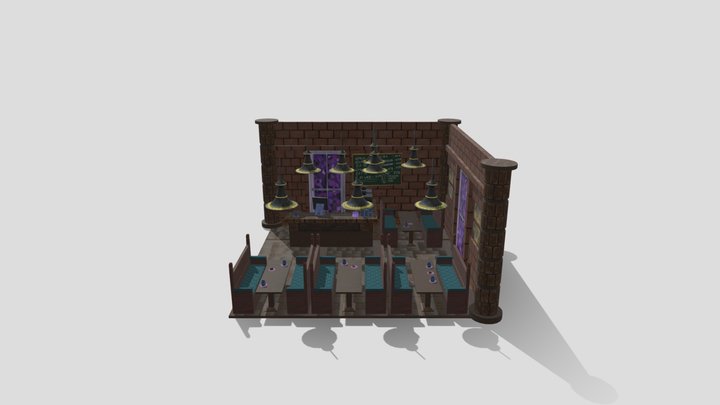 Cafe - Level Design 3D Model