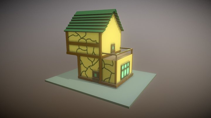 Low Poly Medieval House 3D Model
