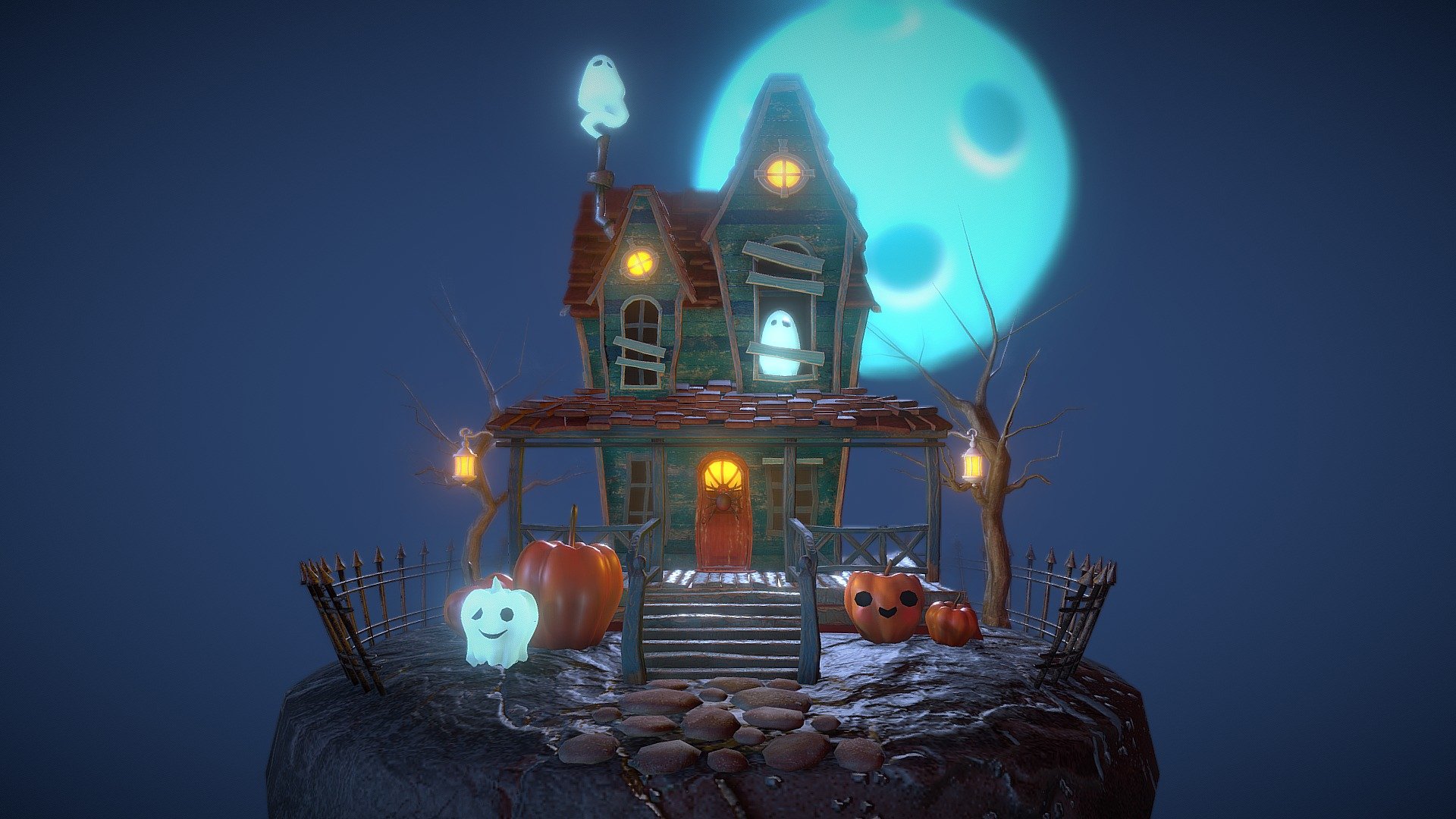 ghost house - Halloween Challenge - Buy Royalty Free 3D model by katrin ...