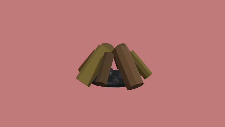 LowPoly Campfire 3D Model