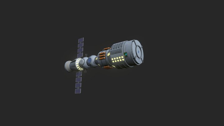 Sci-Fi Space Station 3D Model