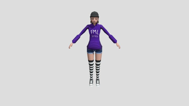 Hoodie Girl 3D Model