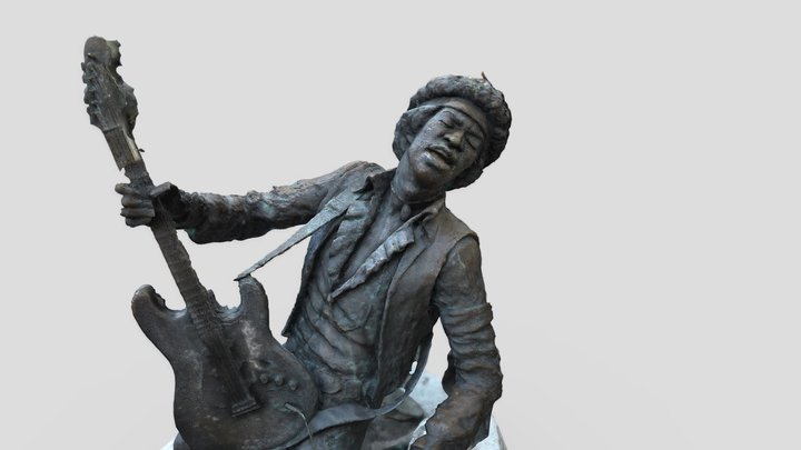 Jimi Hendrix Statue In Seattle 3D Model