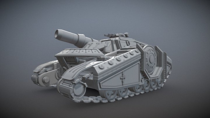 Scifi Gothic Artillery Tank 3D Model