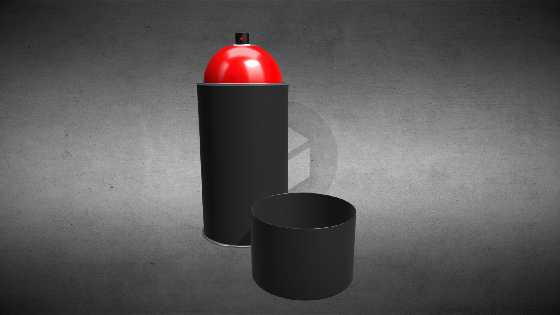 3D model Spray Paint Can - This is a 3D model of the Spray Paint Can. The 3D model is about a black and red lamp.