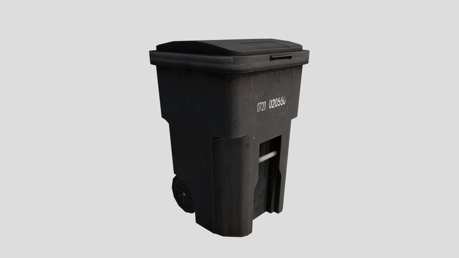 3D model Trashcan 05 - This is a 3D model of the Trashcan 05. The 3D model is about a black cylindrical object.