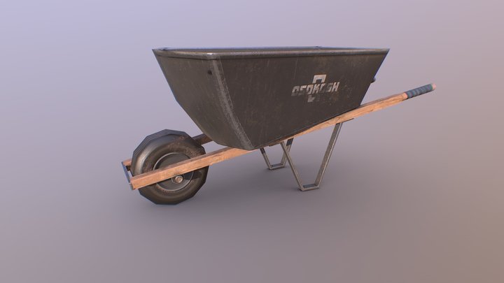 lowpoly wheelbarrow – Modello 3D gratuito STL