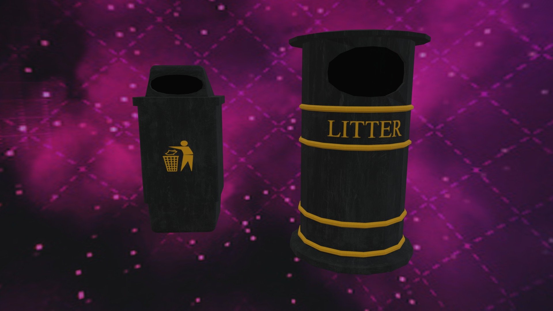 British Trash Cans .Blend (V0.2) FREE Low Poly Download Free 3D model