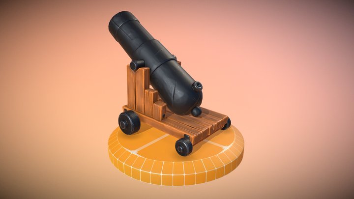 Stylized Cannon 3D Model