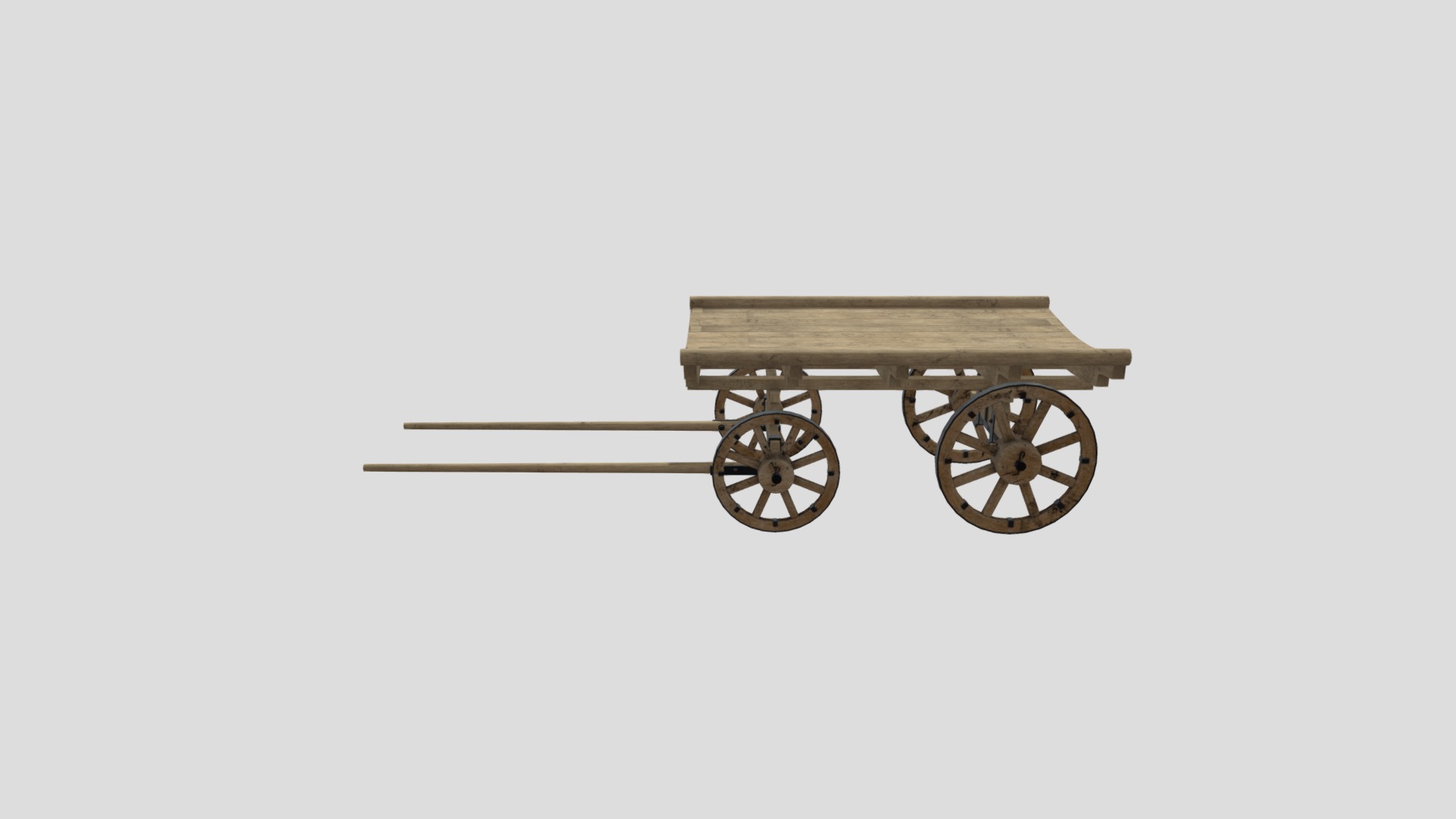 3D model Cart Full - This is a 3D model of the Cart Full. The 3D model is about a wooden cart with wheels.