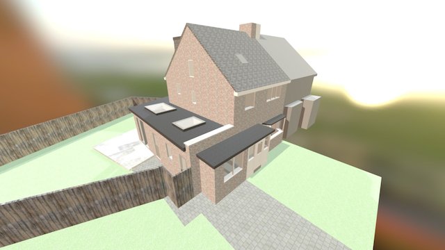 Modern Side and Rear Extension 3D Model