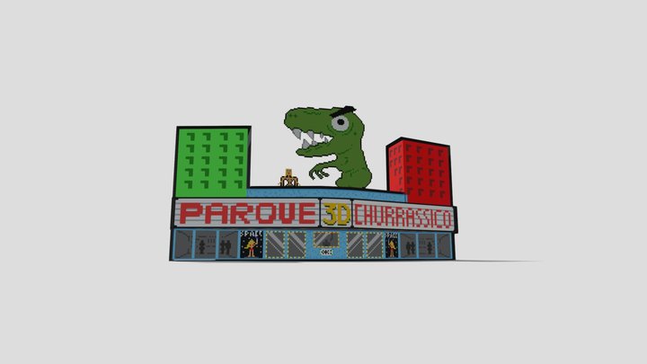 Cartoon Cinema 3D Model