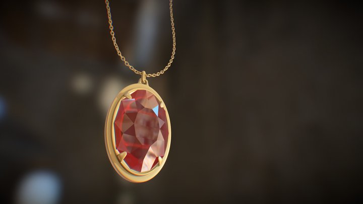Ruby amulet 3D Model