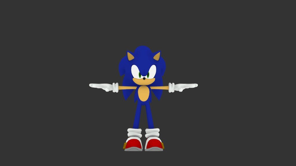 Sonic with 5 spikes on his head stylized as concept art from an xbox 360  sonic game