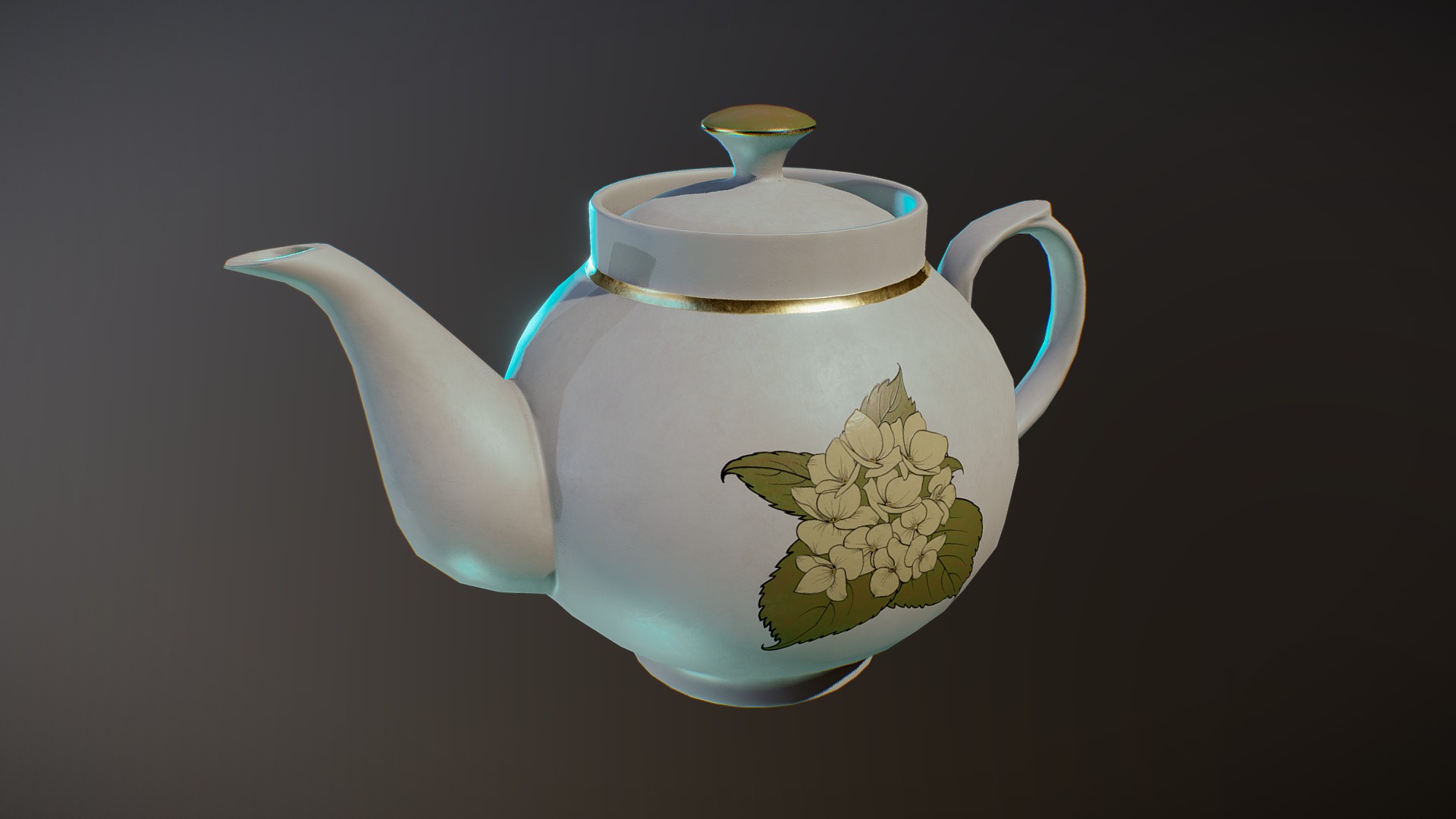 3D model Teapot - This is a 3D model of the Teapot. The 3D model is about a teapot with a flower design.