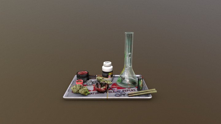 LKS Weed Kit on Tray High Poly 3D model 3D Model