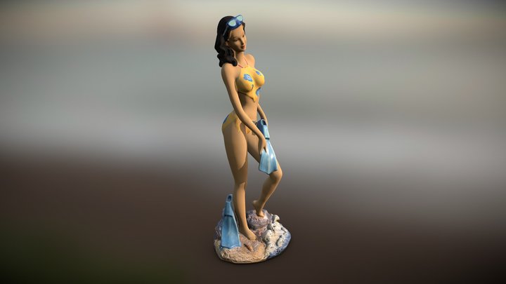 Diver Girl - Photogrammetry 3D Model