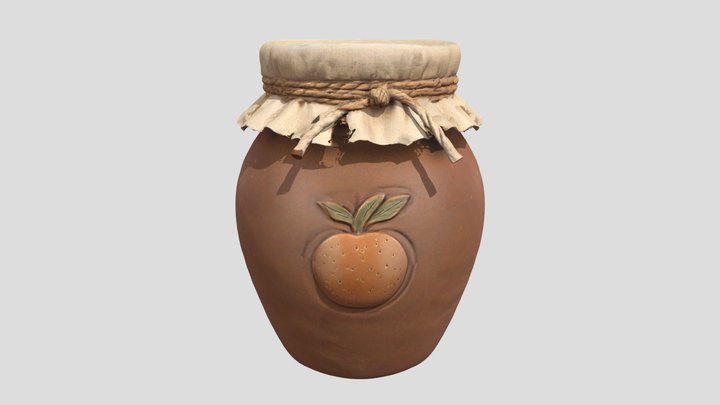 Meshy_AI_ Rustic_ Jam_ Jar_0315203350_texture 3D Model