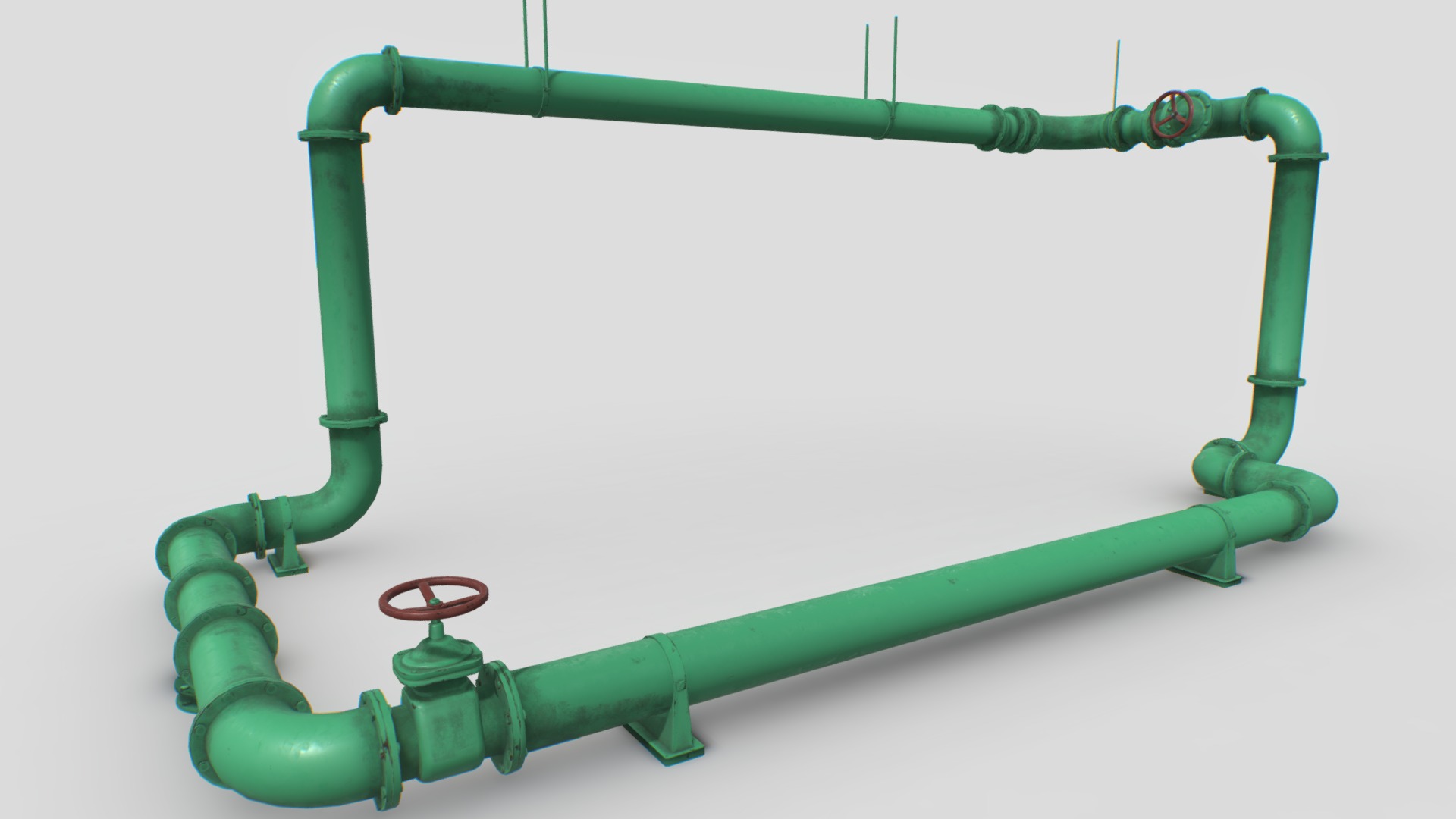 3D model Modular pipes pack 3 - This is a 3D model of the Modular pipes pack 3. The 3D model is about a green and white toy.
