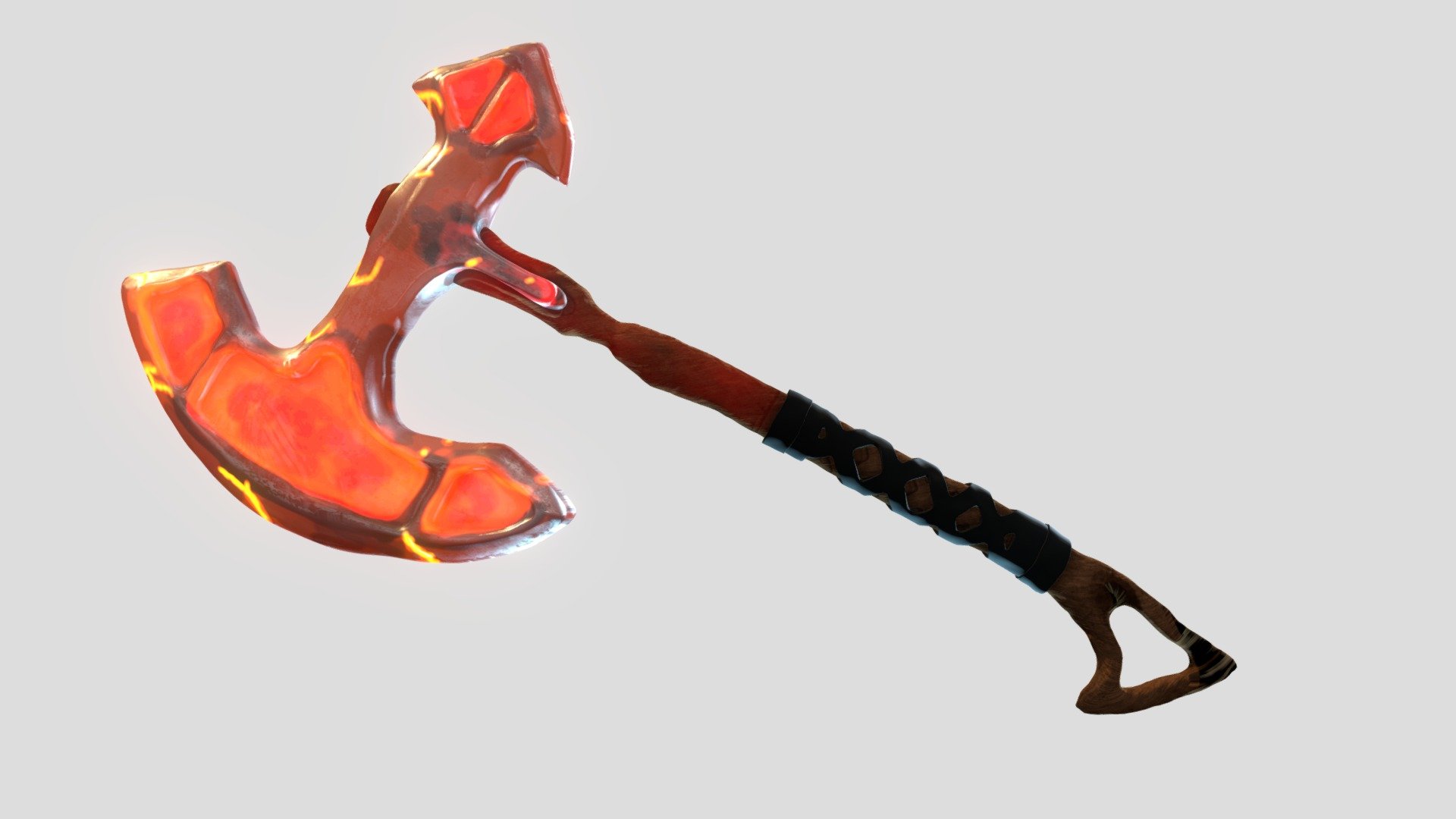 Fantasy Axe (Fire) - 3D model by Jonathan Kessler (@jony_kessler ...