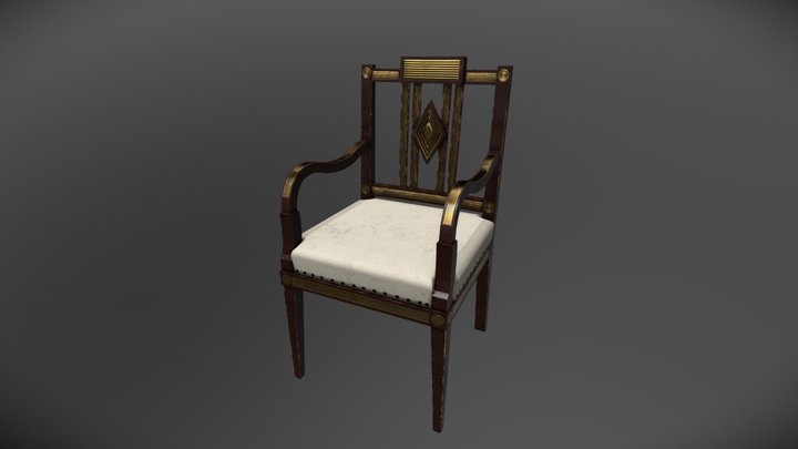 Neoclassical Russian Chair Arm Neorus 3D Model