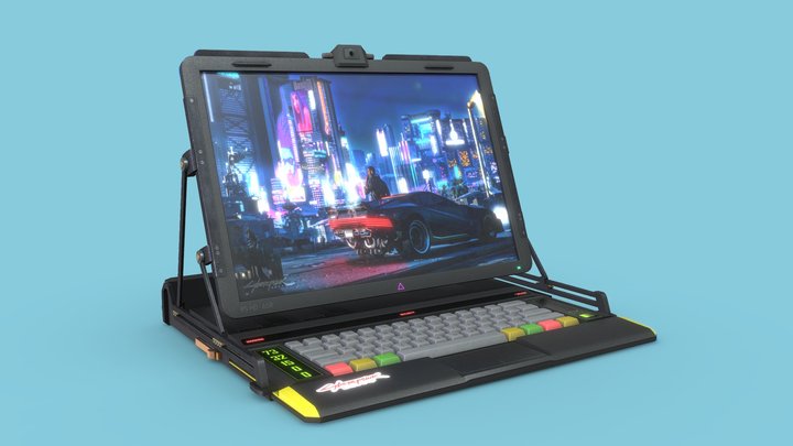 CyberPunk Laptop Concept Design 3D Model