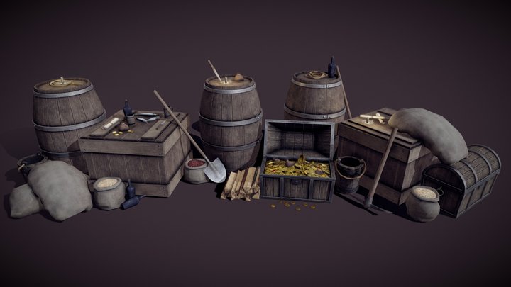 Medieval Props Pack 3D Model