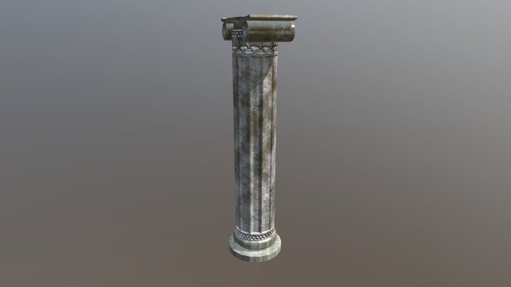 Roman pillar mossy 3D Model