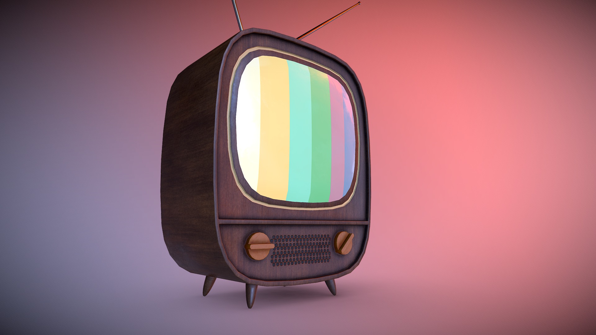 3D model Retro TV - This is a 3D model of the Retro TV. The 3D model is about a close-up of a speaker.