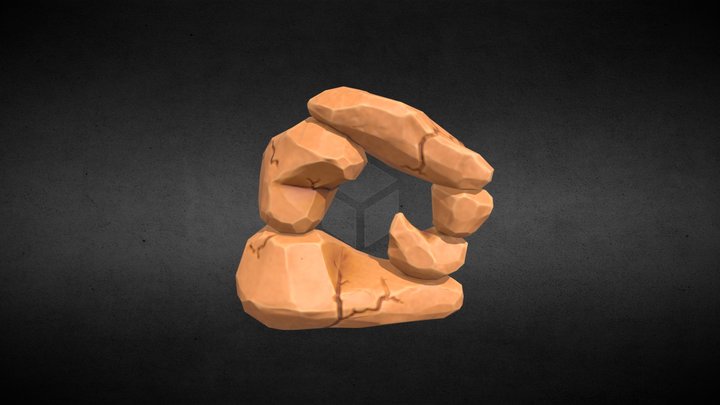 Western Stylized Rock Prop 3D Model