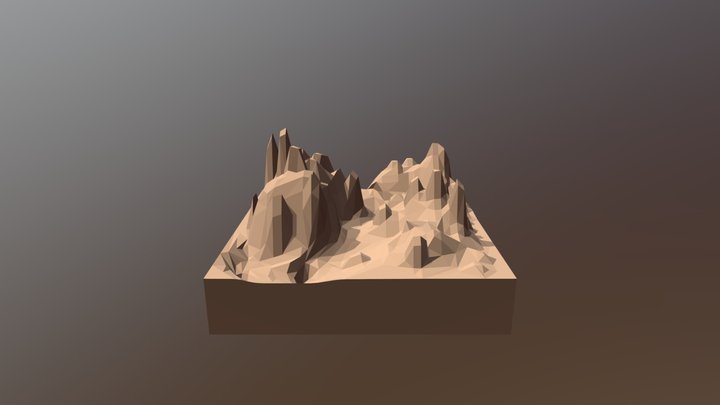 Low Poly Canyon 3D Model