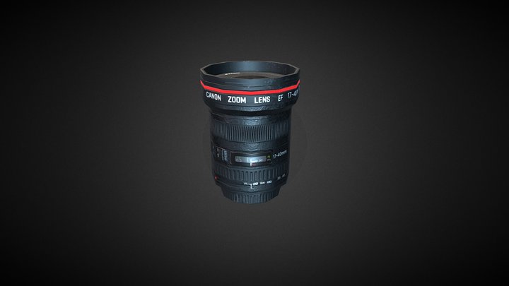 Canon EF Lens 17-40mm USM (Low poly) 3D Model