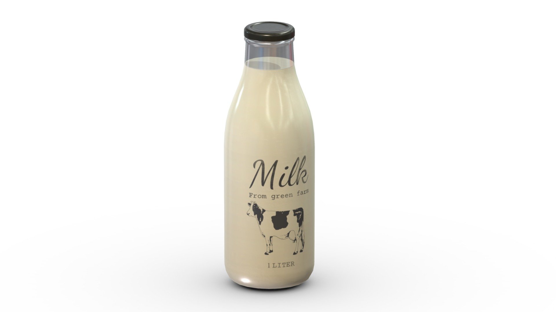 Supermarket Milk Bottle 01 Low Poly PBR - Buy Royalty Free 3D model by ...