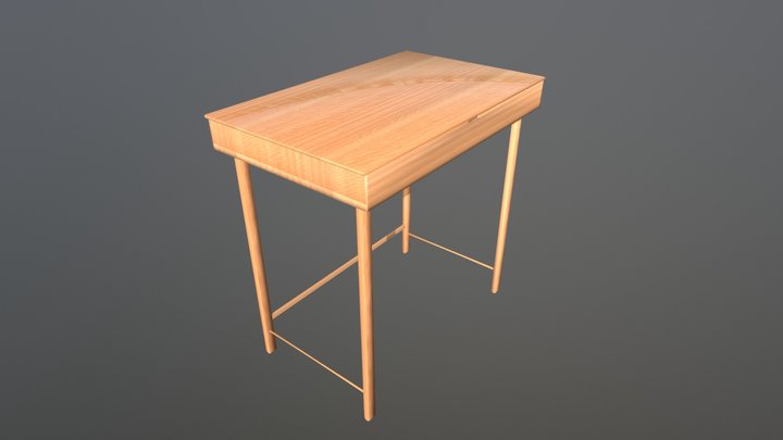 Low Polygon School Desk 3D Model